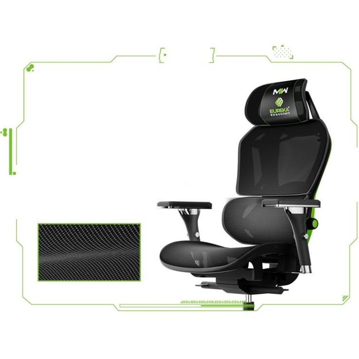 Эргономичное компьютерное кресло (для геймеров) Eureka TYPHON Call of Duty, Green