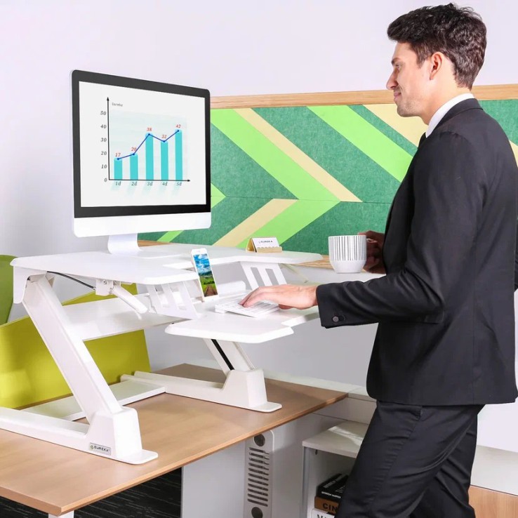 Подставка на компьютерный стол для работы стоя Eureka CV-PRO36W, белый