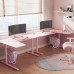 " Стол письменный (для компьютера) угловой EUREKA ERK-L60L-PK-V2 (левый), розовый"