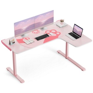 Стол письменный (для компьютера) угловой EUREKA ERK-L60R-PK-V2 (правый), розовый