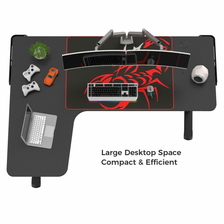 Стол для компьютера (для геймеров) Eureka L60, черный