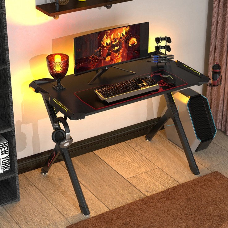 Стол для компьютера (для геймеров) EUREKA ERK-EDK-R1S, черный